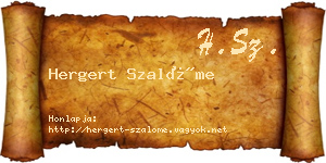 Hergert Szalóme névjegykártya